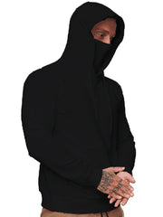 Men's Long Sleeve Fleece Mask Hoodie