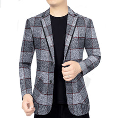 Men's New Fashion Plaid Business Casual Blazer