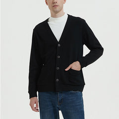 Men's High Quality Pure Cotton V-neck Casual Cardigan