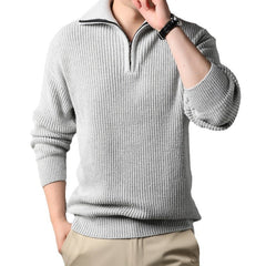 New solid color basic lapel sweater