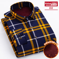 Men's Long-sleeved Double-sided Velvet Loose Casual Shirt