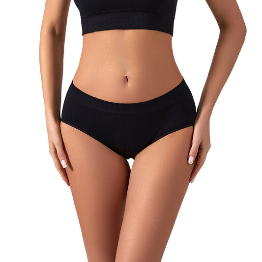 [ 5PCS ] Cotton Large Size Seamless Sexy Solid Color Panties