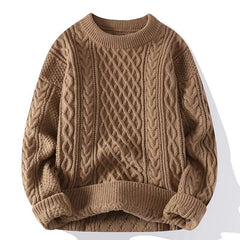 Men's Round Neck Pullover Casual Loose Thickened Sweater