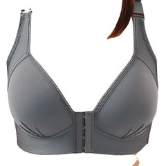 Front button gathered no steel ring breathable thin section bra