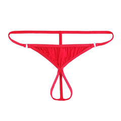 Men's Sexy Open Crotch Transparent Breathable Ice Silk Thong