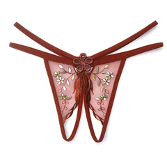 Open Crotch Sexy Hollow Low Waist Thin Strap Thong