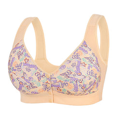 Oversized Wire-Free Printed Front-Button Bra