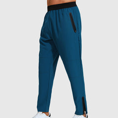 Men's Running Sports Pants Loose Quick Dry Woven Fitness Pants Zipper Cuff Pants Elastic Casual Pants