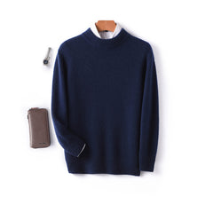 Thickened half turtleneck pullover casual sweater