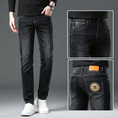 New high-end color printed casual jeans