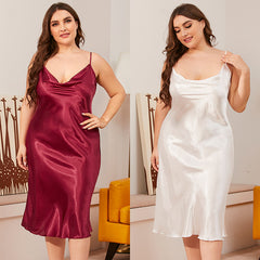 Ladies Loose Plus Size Suspender Nightdress Home Wear