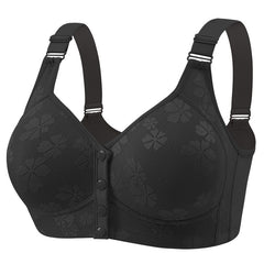 Adjustable shoulder straps front buckle breathable cotton non-wired bra