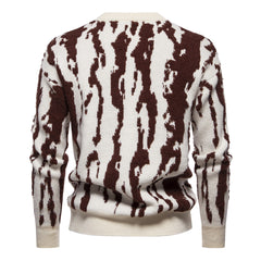 Men's Fashion Printed Casual All-match Round Neck Pullover Sweater