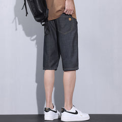 Men's All-match Straight Ice Silk Denim Shorts