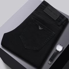 Autumn and winter thick stretch casual jeans