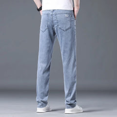 Men's High-end Thin Business Casual Ice Silk Soft Jeans