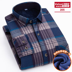 Men's Long-sleeved Double-sided Velvet Loose Casual Shirt