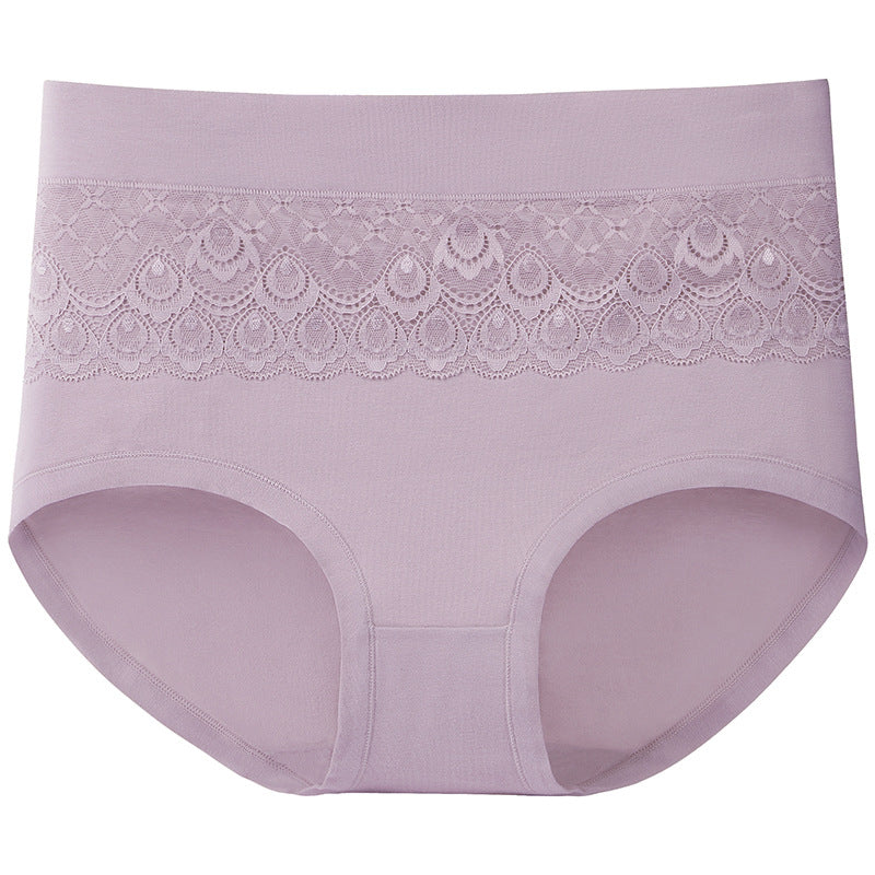 [6PCS] 100% Cotton Women's Plus Size Sexy Lace High Waist Panties