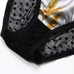 Satin Lace Sexy See-through Briefs