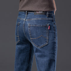New Men's Stretch Slim Straight Business Casual Jeans