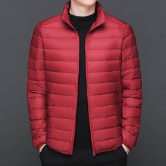 Lightweight warm solid color down jacket