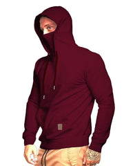 Men's Long Sleeve Fleece Mask Hoodie