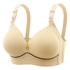 Plus Size No Steel Ring Comfortable Breathable Push Up Glossy Bra