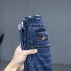 Men's Straight Elastic Slim Fit High-end Business Casual Jeans
