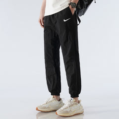 2024 New Men's Casual Ice Silk Loose Ankle-tie Nylon Quick-drying Sweatpants