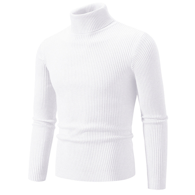 Men's New High Collar Casual Solid Color Sweater