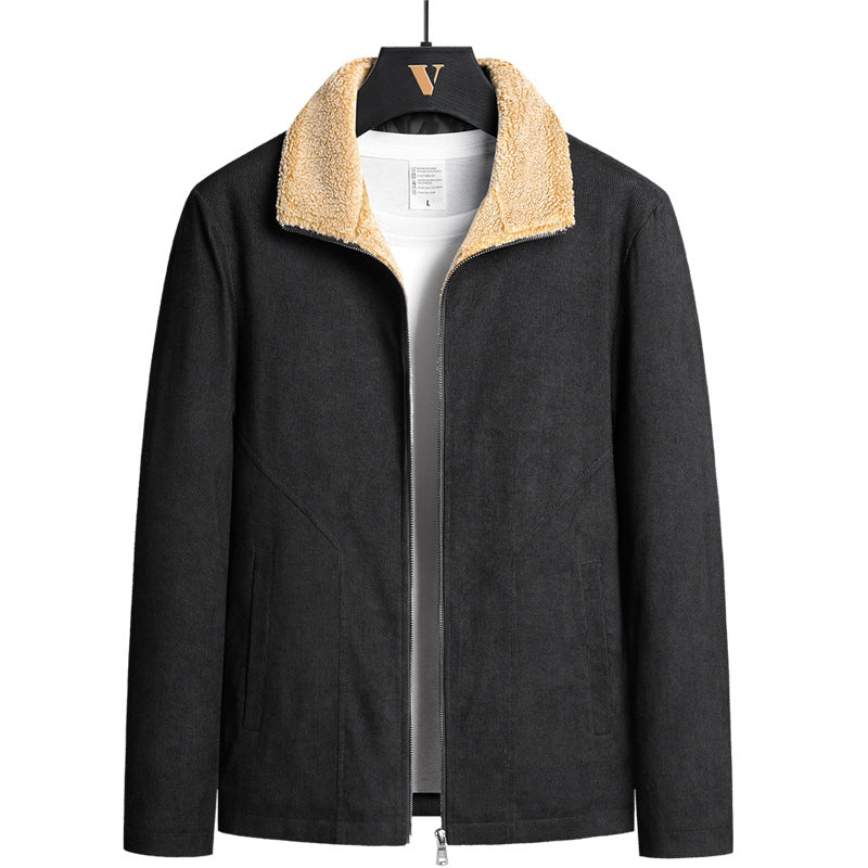 Men's Lapel Fashion Plus Velvet Corduroy Jacket