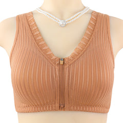 New style front zipper wireless plus size bra