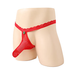 Men's Stretch Sexy Lace Mesh Transparent Thong
