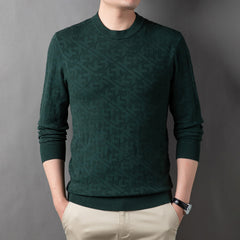 New men's round neck solid color sweater