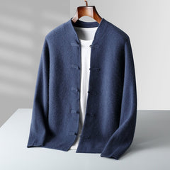 Men's Pure Retro Casual Tang Suit Button Wool Cardigan