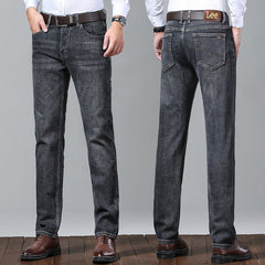 Men's Elastic Loose Straight High-end Versatile Soft Jeans