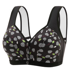 New style large size wire-free bra with front button fastening