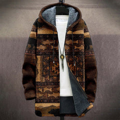 Men's Zipper Hooded Thick Fleece Jacket