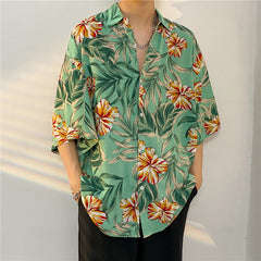 New Men's Casual Large Size Beach Vacation Hawaiian Print Shirt