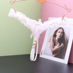 Sexy Low-waist Open Lace Transparent Mesh Thong