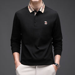 Men's Business Casual Cotton Embroidered Polo Shirt
