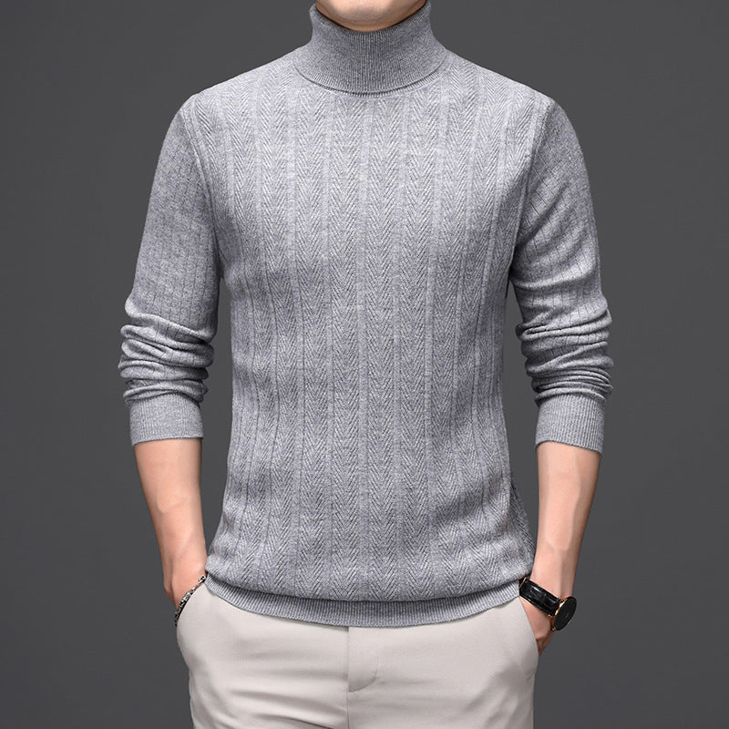 New Men's Pure Wool Turtleneck Sweater