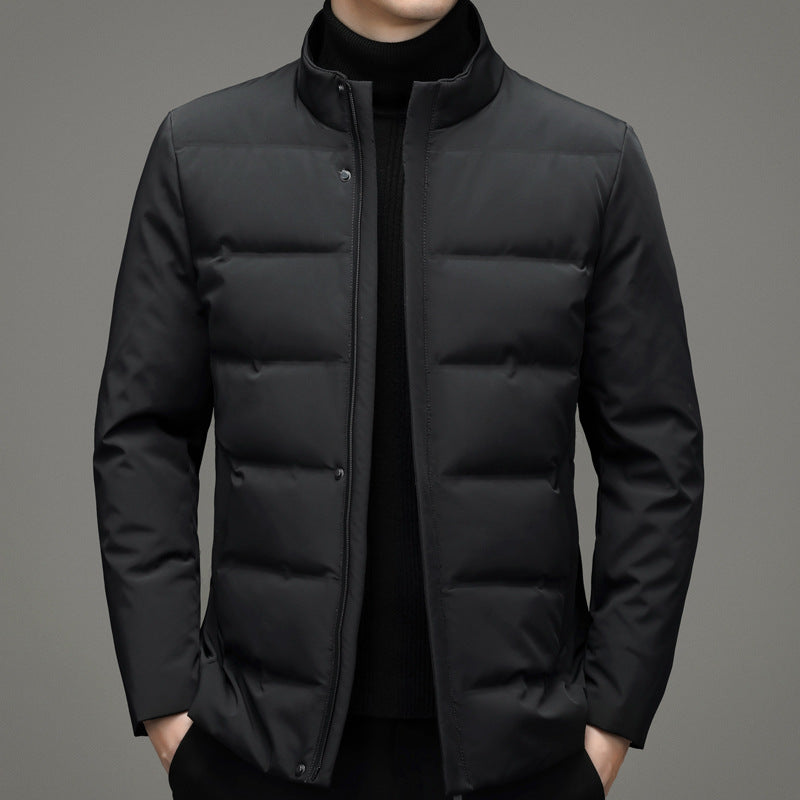 New stand collar warm white duck down business down jacket