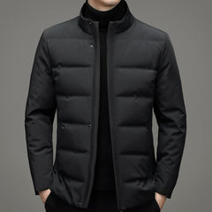 New stand collar warm white duck down business down jacket