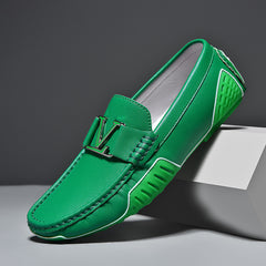 Genuine Leather Trendy Casual Leather Shoes One-step Driving Large Size Men's Shoes