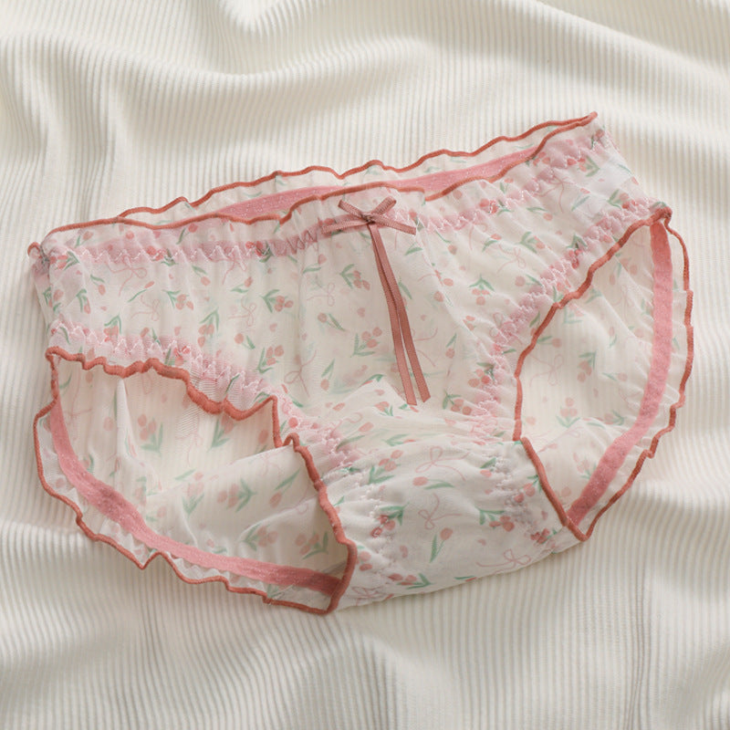 Lace Printed Thin Breathable Panties