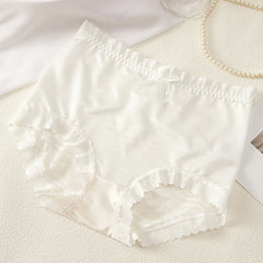 Satin Sexy Lace Hollow Large Size Hip-Lifting Breathable Briefs