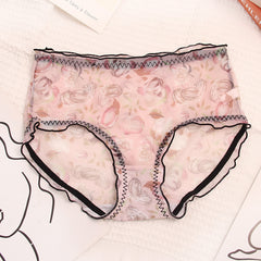 Breathable Mesh Lace Plus Size Briefs