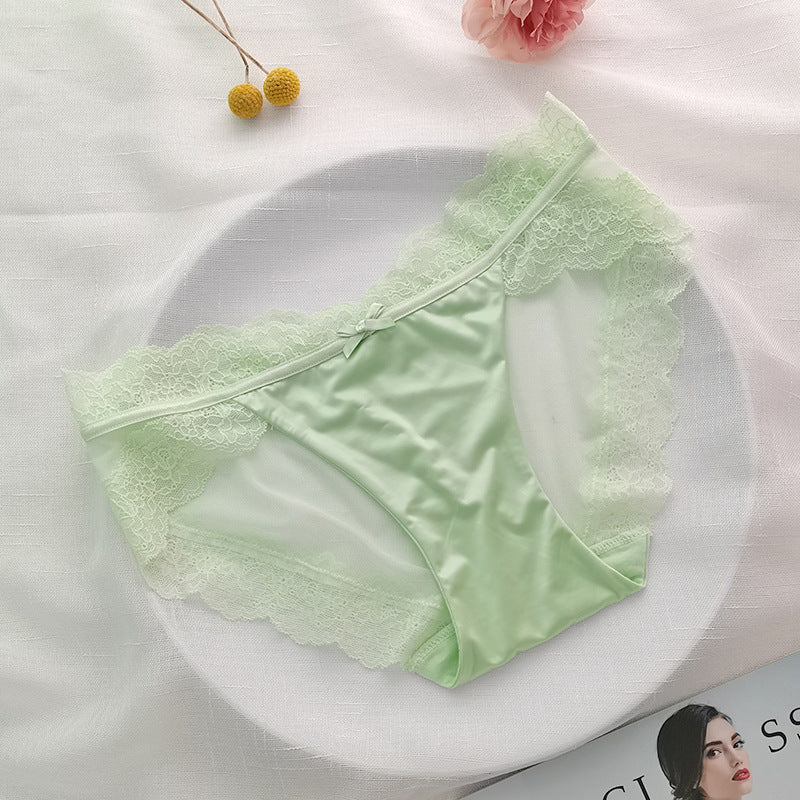 Transparent sexy satin low rise panties