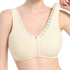 New style front zipper wireless plus size bra